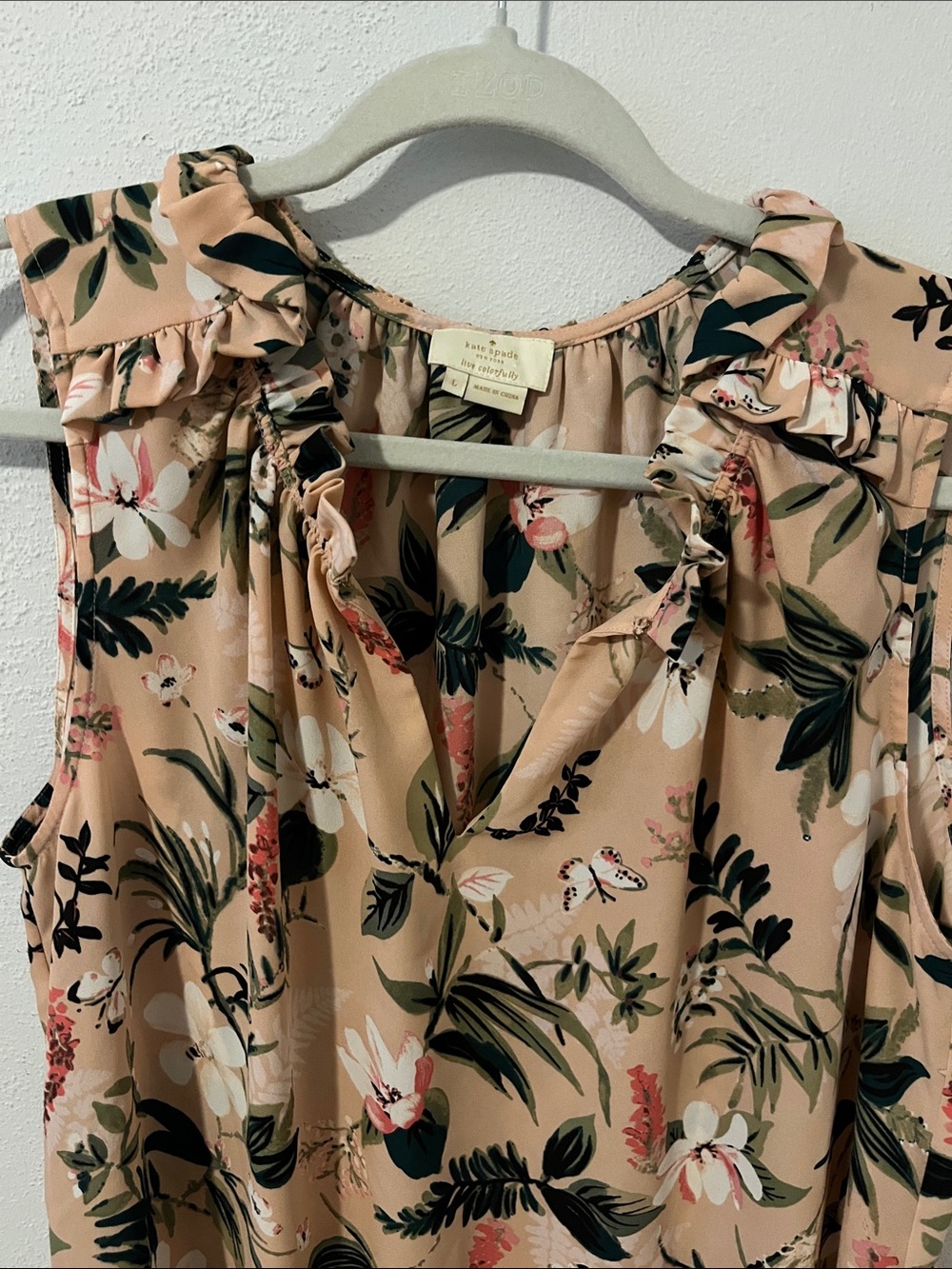 Kate Spade Swamped Botanical Ruffle Shell - Picture 4 of 10